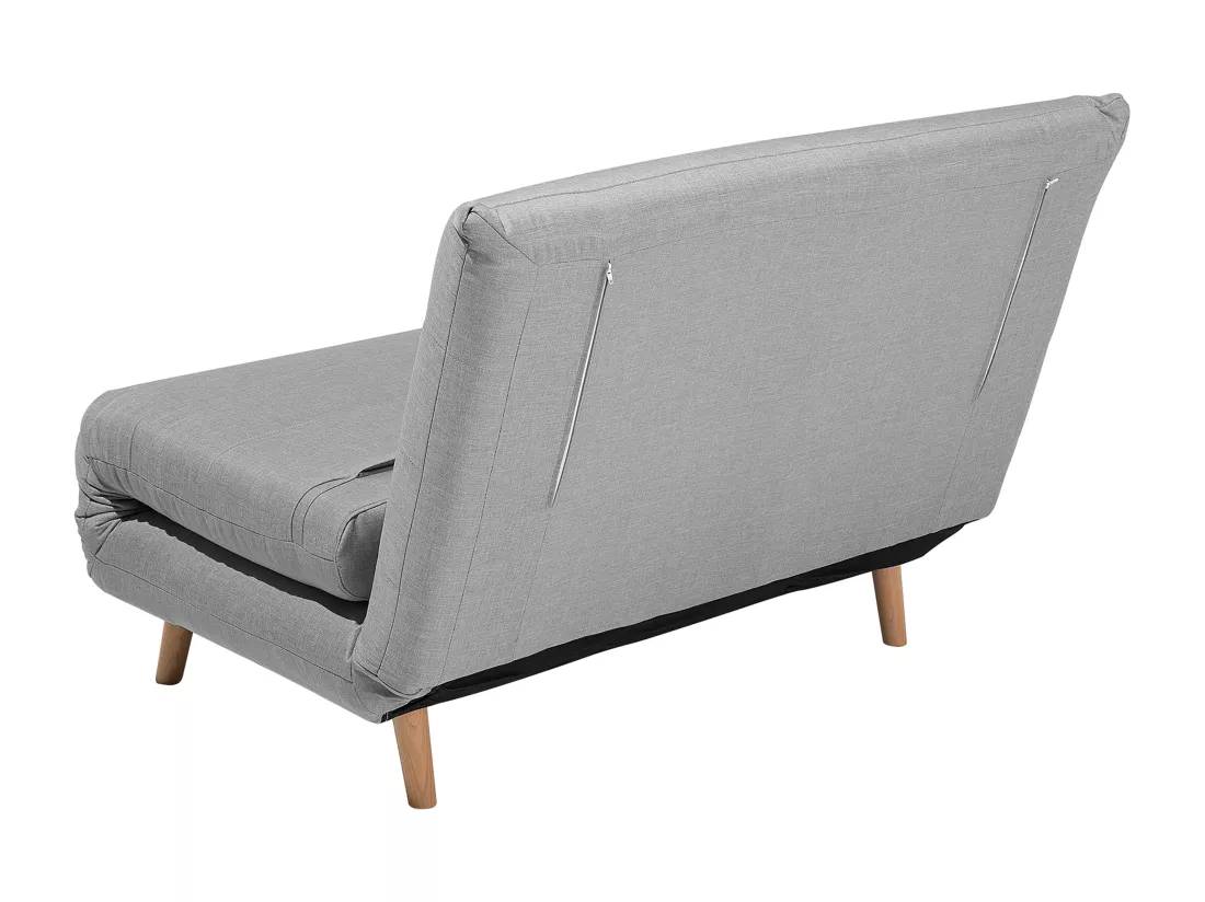 Banquette convertible 1 place en tissu gris clair SETTEN