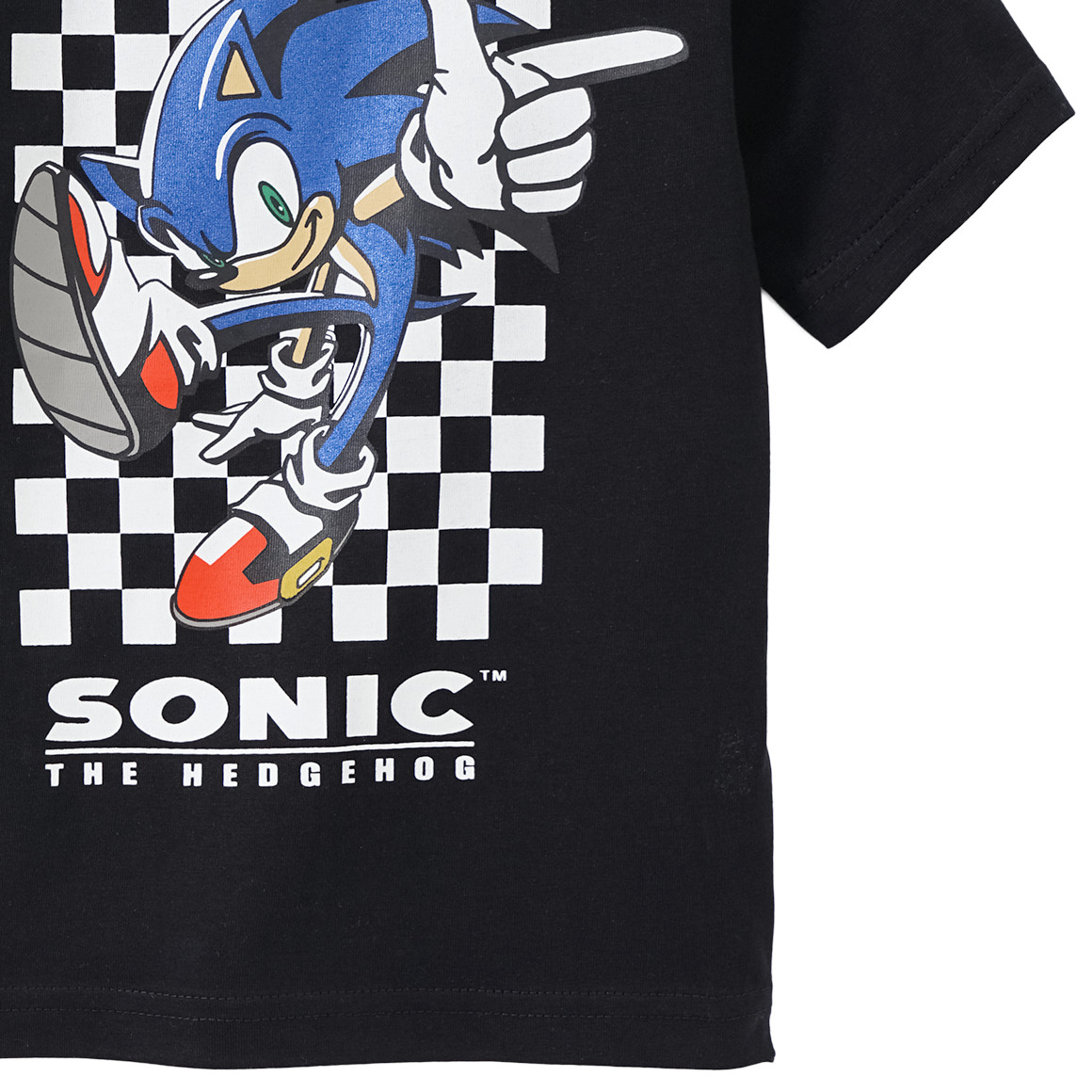 Topolino Sonic T-Shirt mit glänzendem Print schwarz