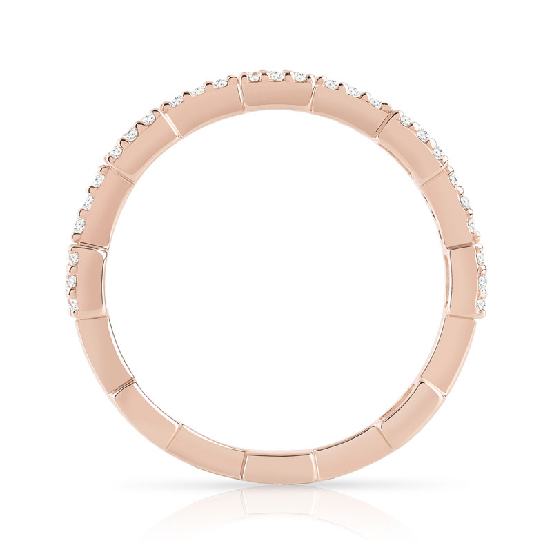 Bague or 375 rose diamant