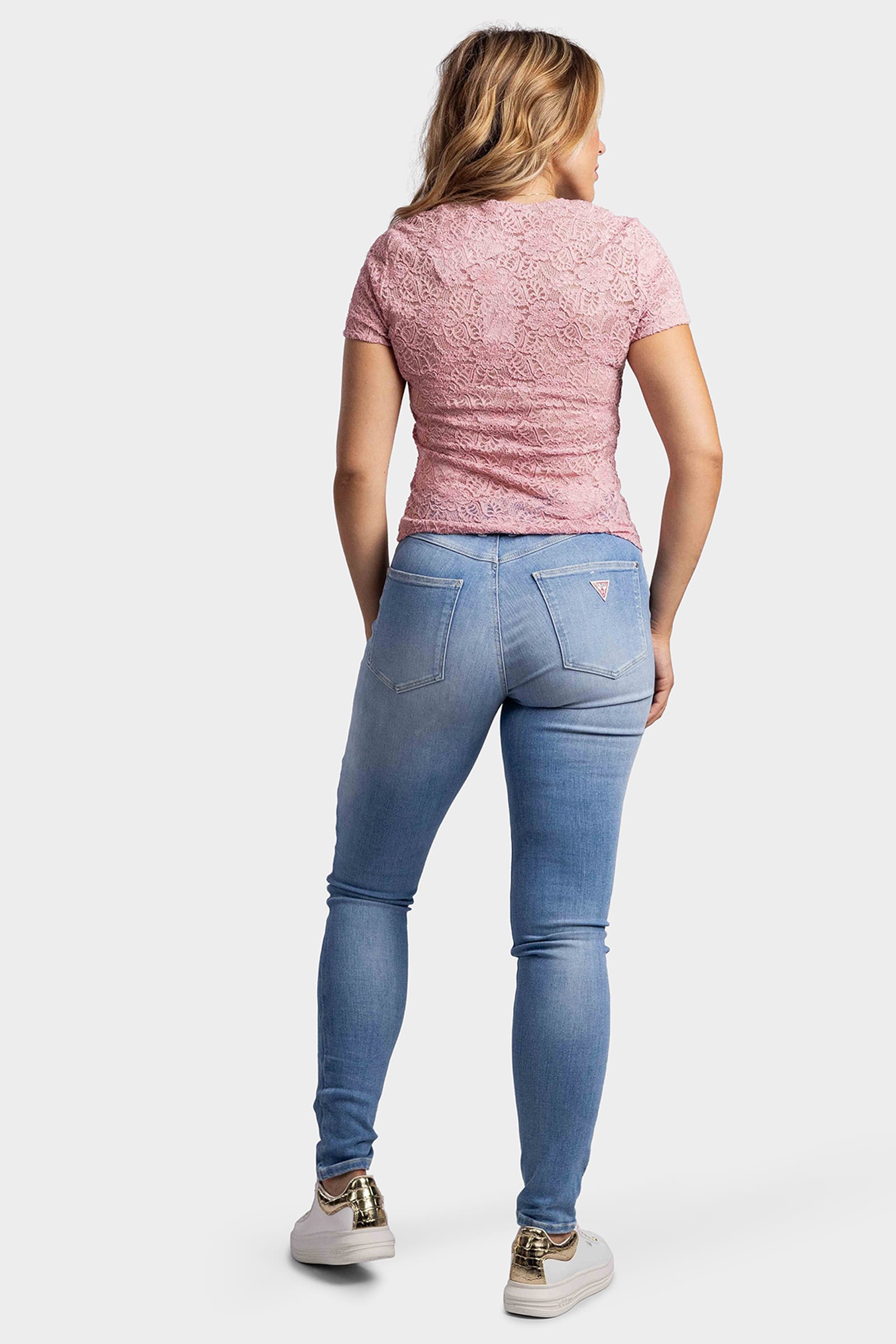 Guess Lace Top Dames Roze