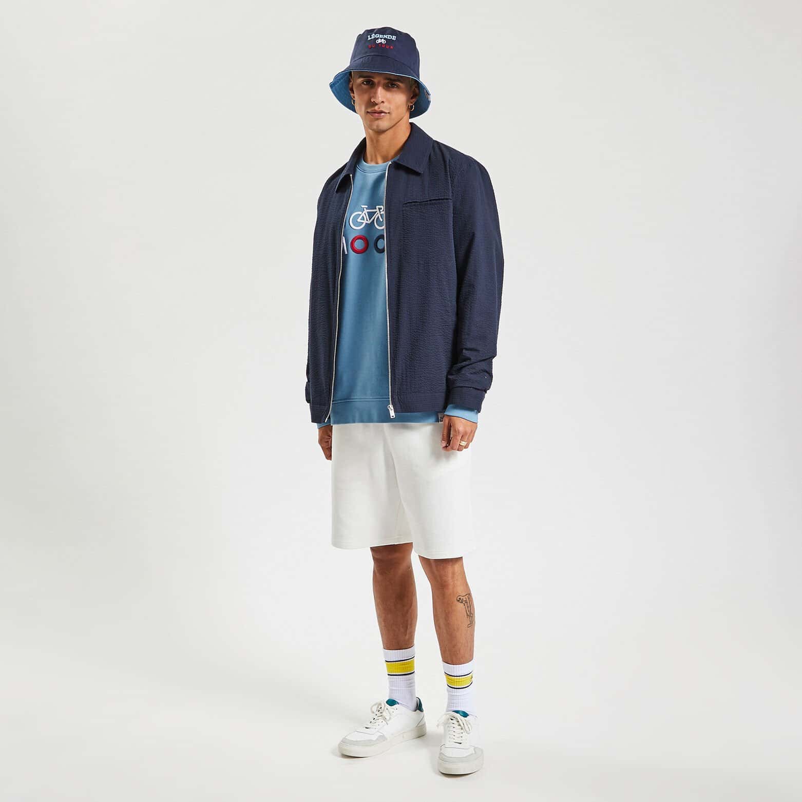 Sweat col rond licence Tour de France Bleu