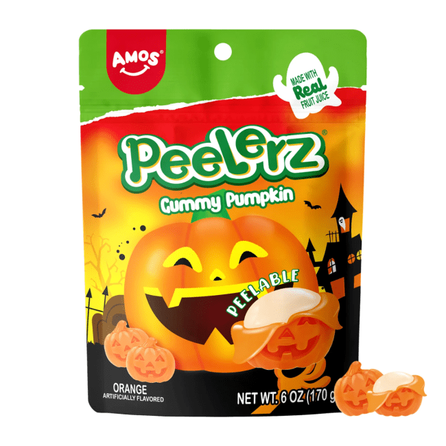 Amos Snoepjes Peelerz Gummy Pompoen Halloween 65g