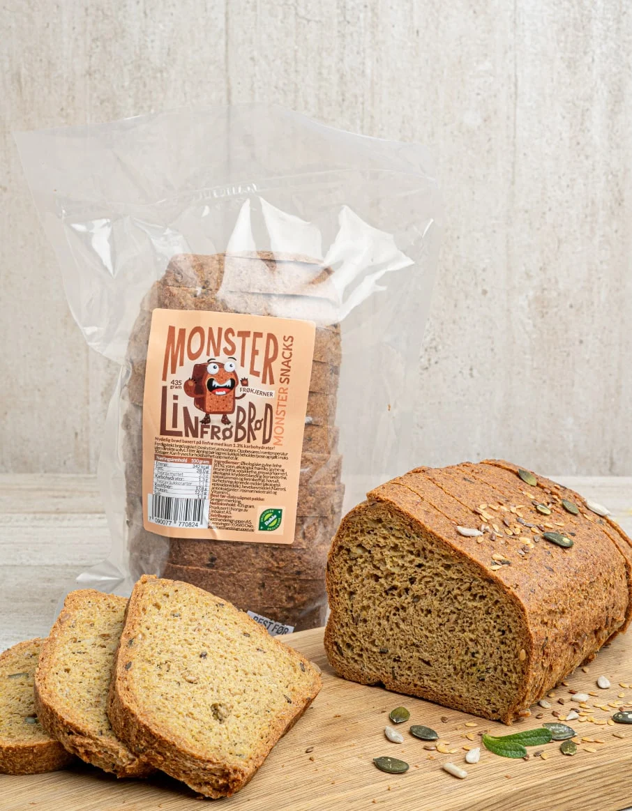 Monster Lavkarbo Linbrød - SMAKSPAKKE - TO BRØD!