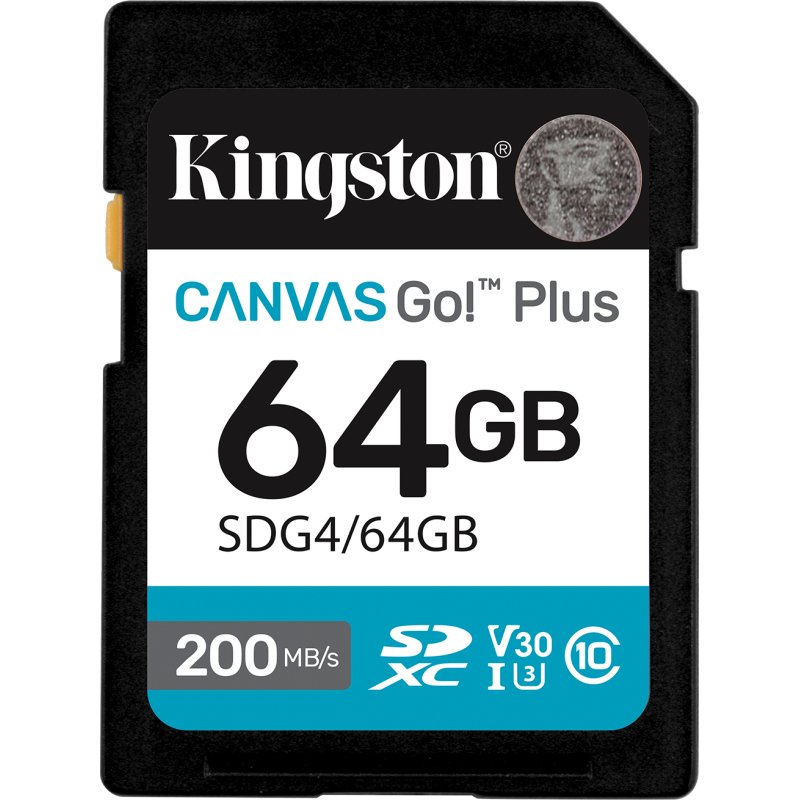 Kingston Technology Canvas Go! Plus 64 Go SDXC Canvas Go Plus Gen4 200 Mo/s C10 UHS-I U3 V30