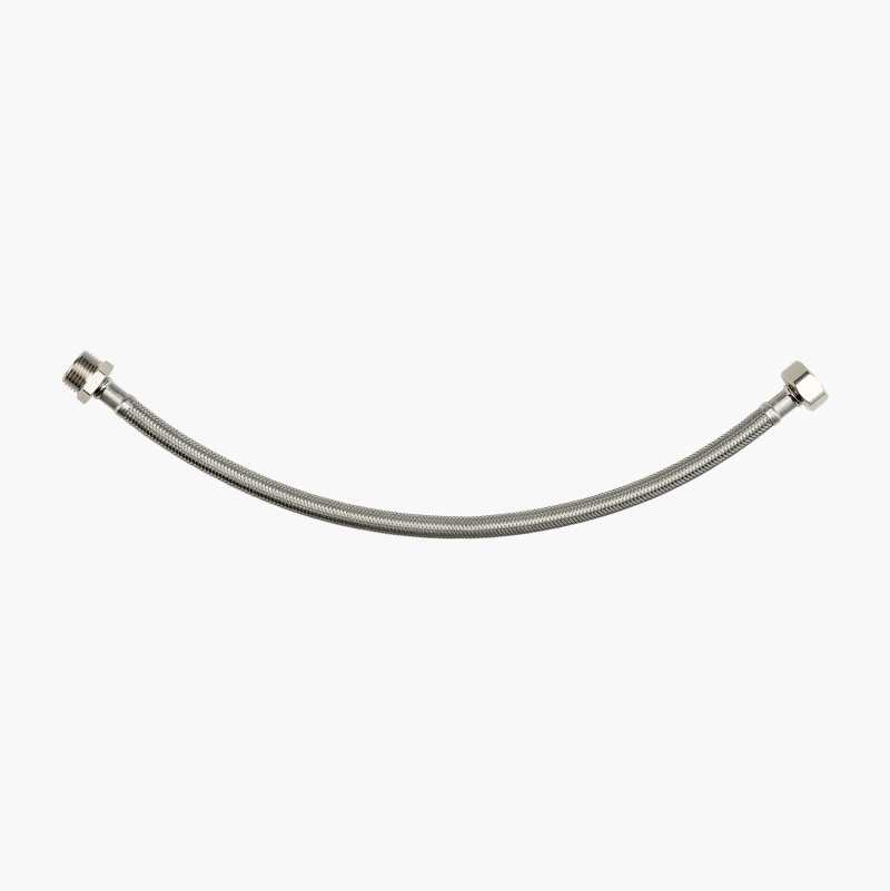 Tilkoblingsslange, rutstfritt stål, rett 1/2