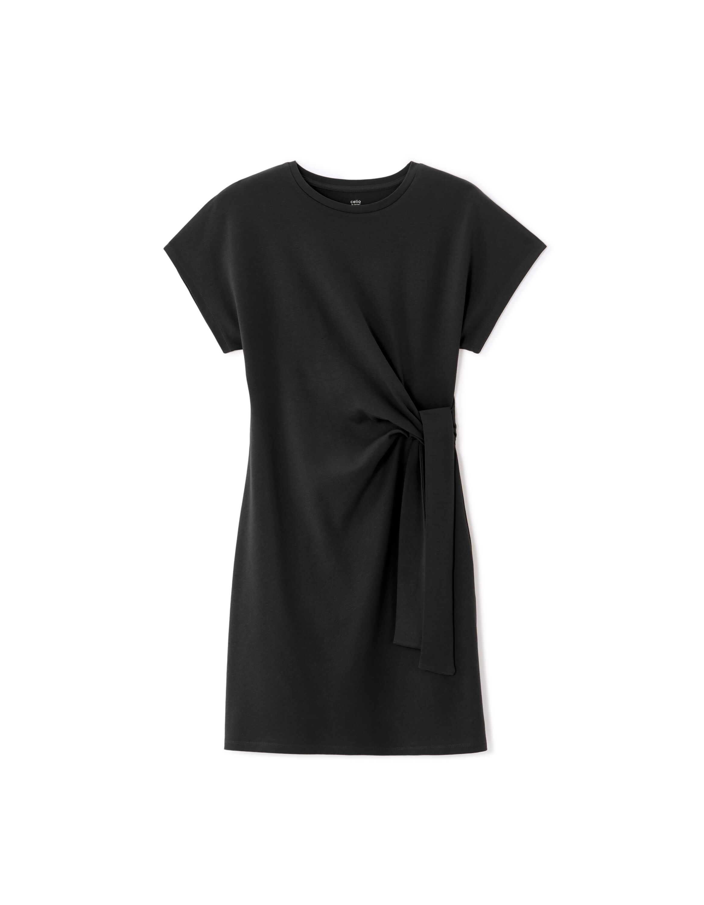 Robe courte nouée en coton - noir