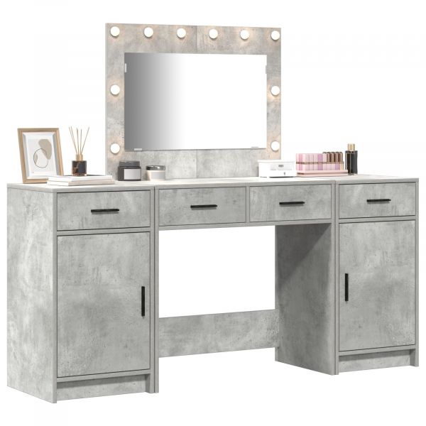 vidaXL Conjunto de 3 Cinza Concreto Mdf com Acabamento em Concreto Médio - 1946325227