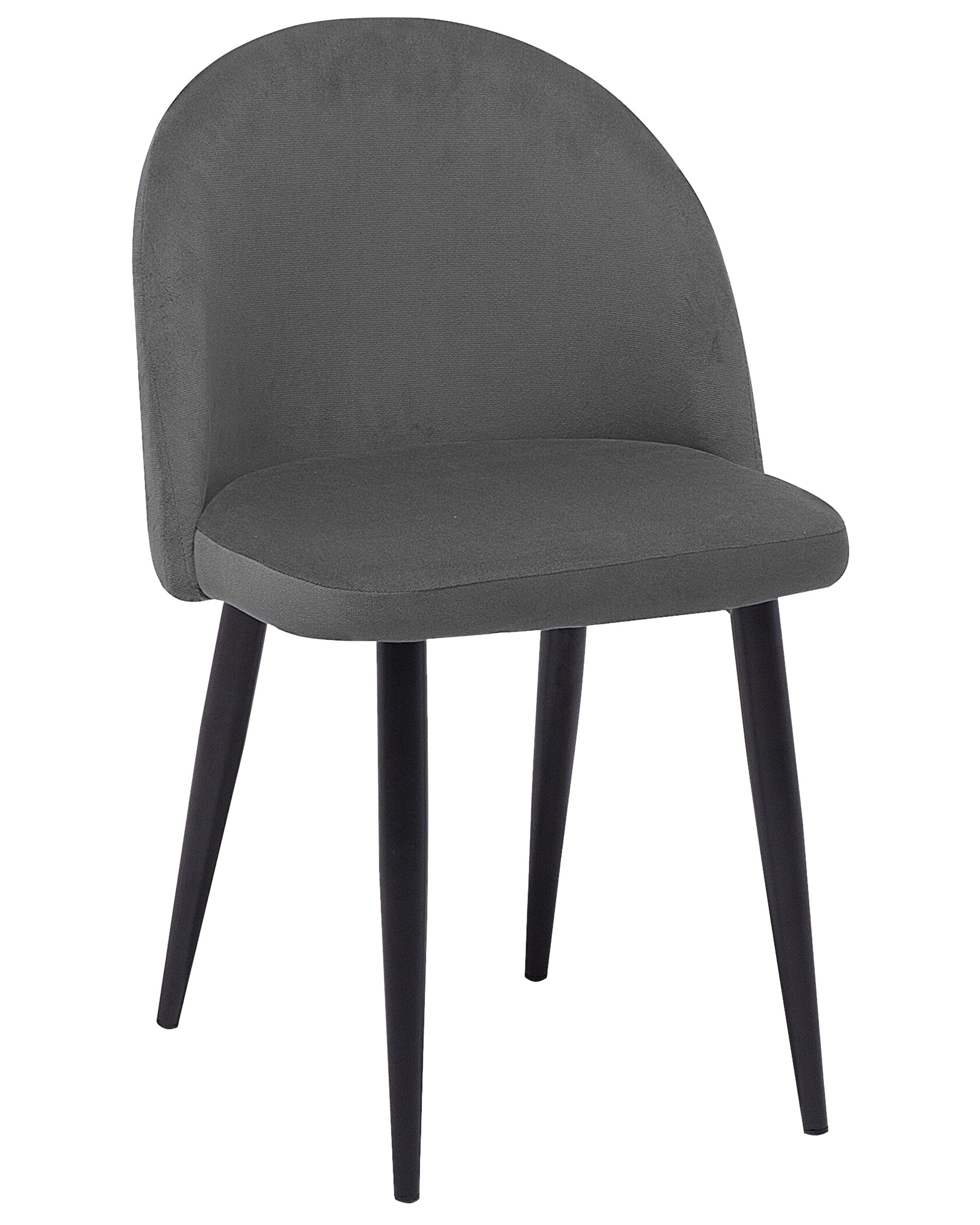 Set van 2 eetkamerstoelen VISALIA Fluweel Grijs