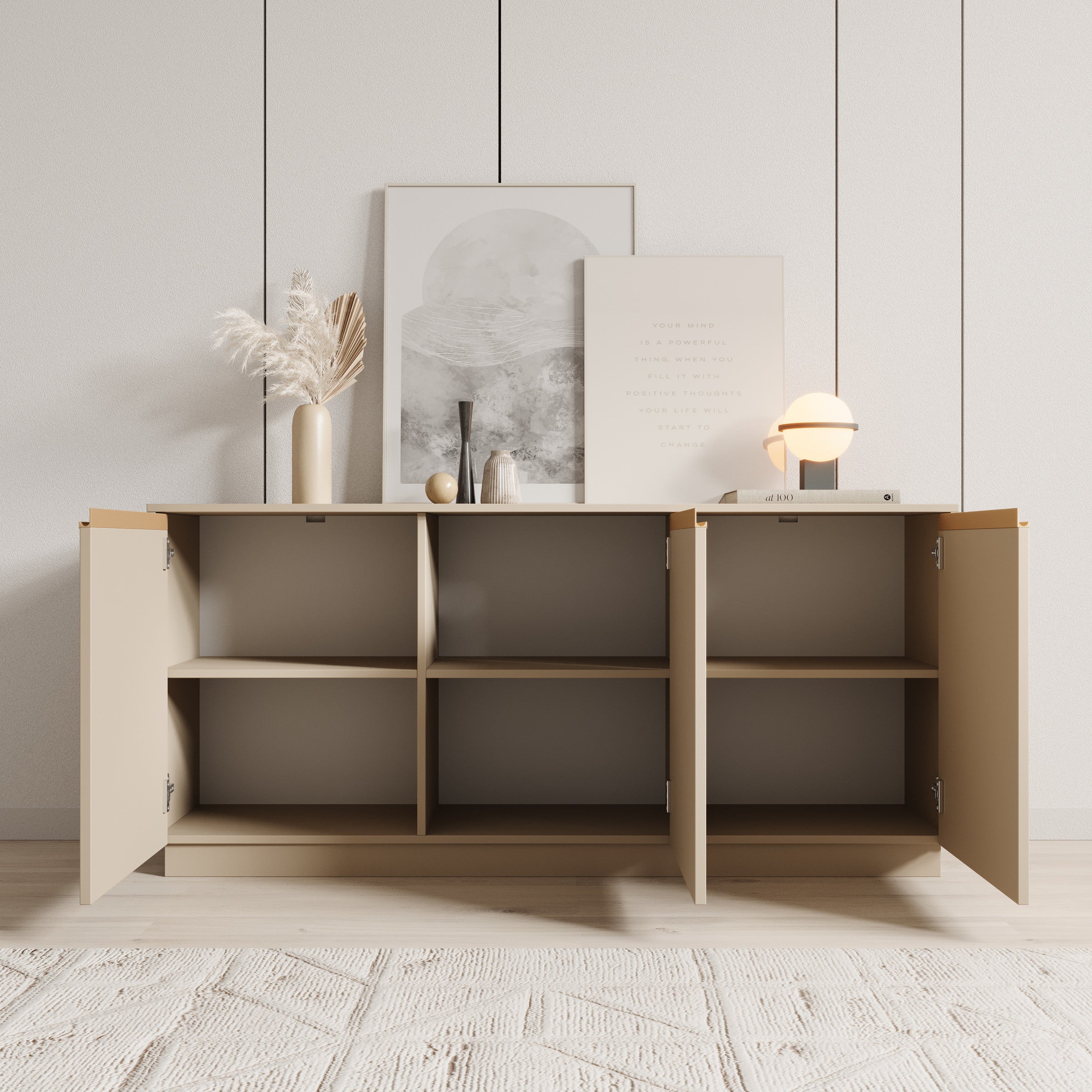 Remy - Dressoir - Beige - 153x39x72 cm
