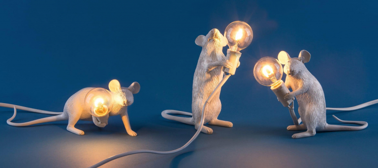 Seletti Mouse Sitting tafellamp USB wit