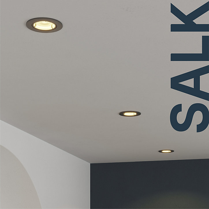 3 spots encastrables Salk GU10 blanc chaud IP20 450lm 4.9W Ø8.5xH.9.4cm noir GoodHome