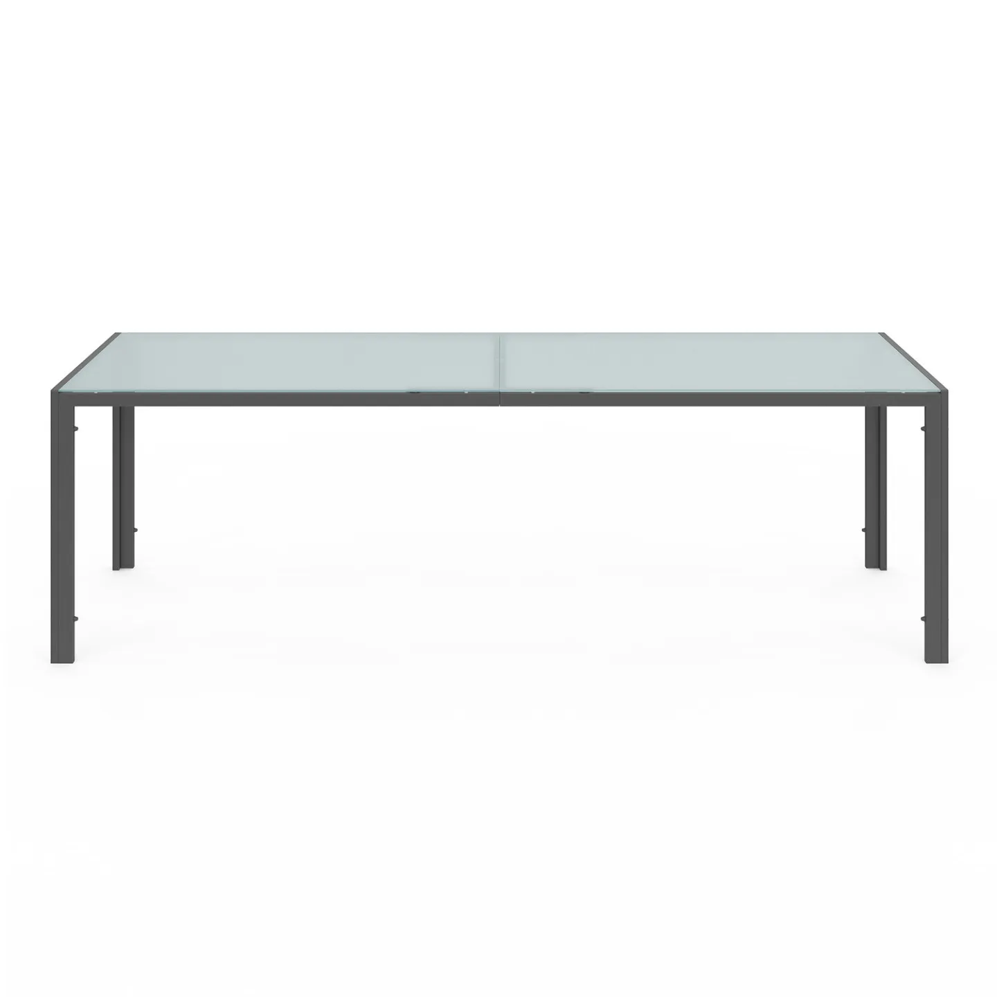 Salon de jardin MADRID table 240 CM et 10 chaises empilables gris anthracite plateau clair