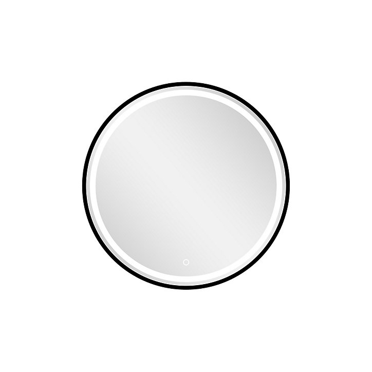 Miroir de salle de bains lumineux LED noir rond Ø100 cm, MPGlass Naos Black