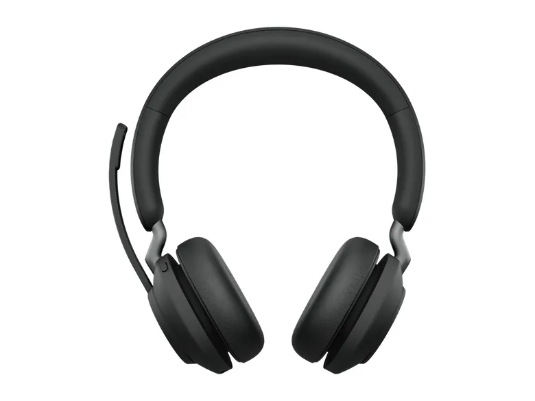 Jabra Evolve2 65 MS Stereo - Headset - på øret - Bluetooth - trådløs - USB-A - støjisolerende - sort - med opladningsstander - Certified for Microsoft Teams