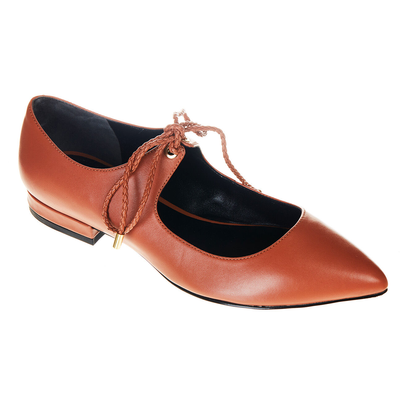 What For Ballerines lacées en Cuir rosé foncé