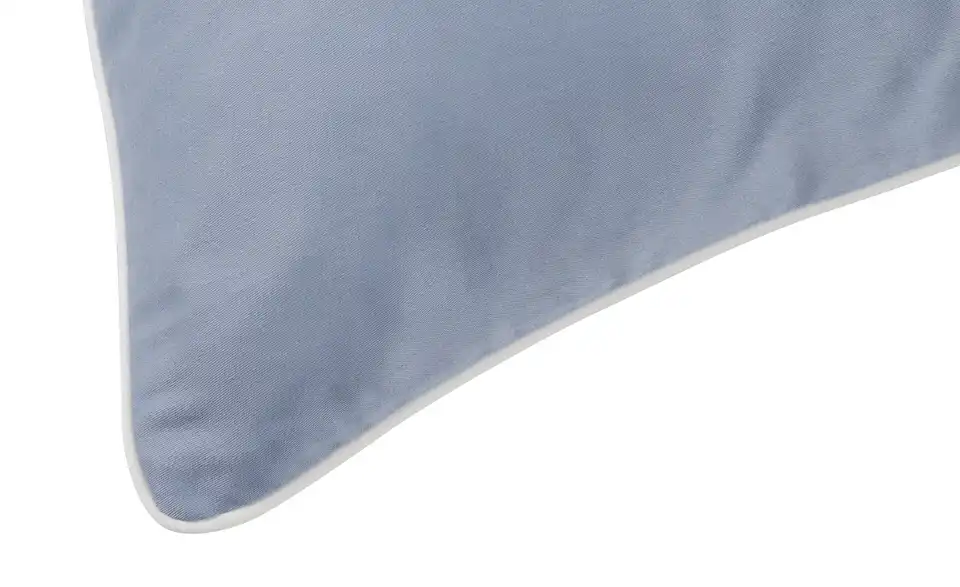 como Satin Wende-Bettwäsche Satin Piping Blau 135x200 cm, 80x80 cm