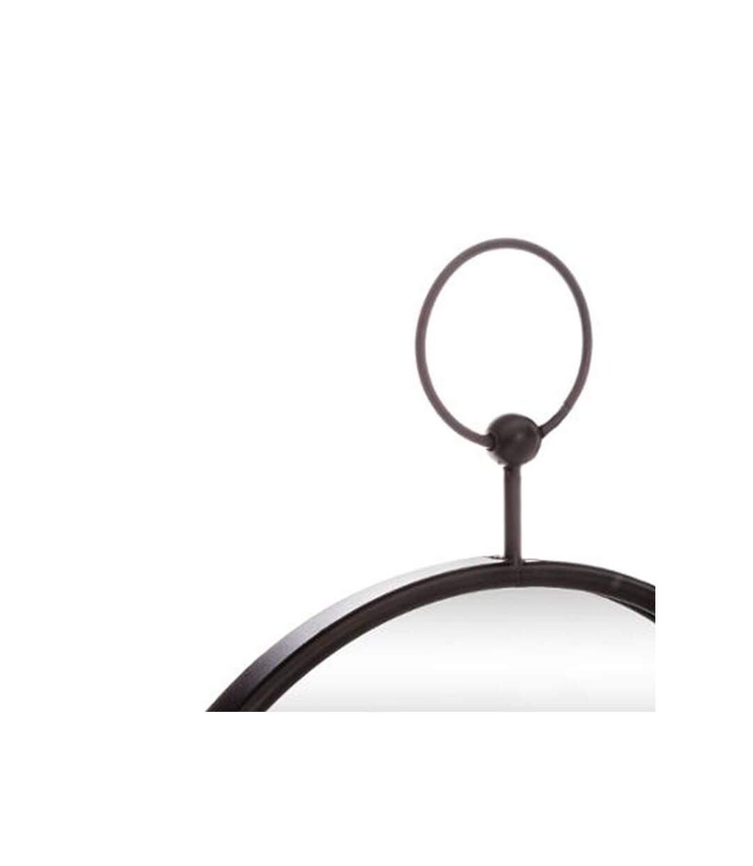 Miroir Mural en Métal Home Gousset 30cm Noir