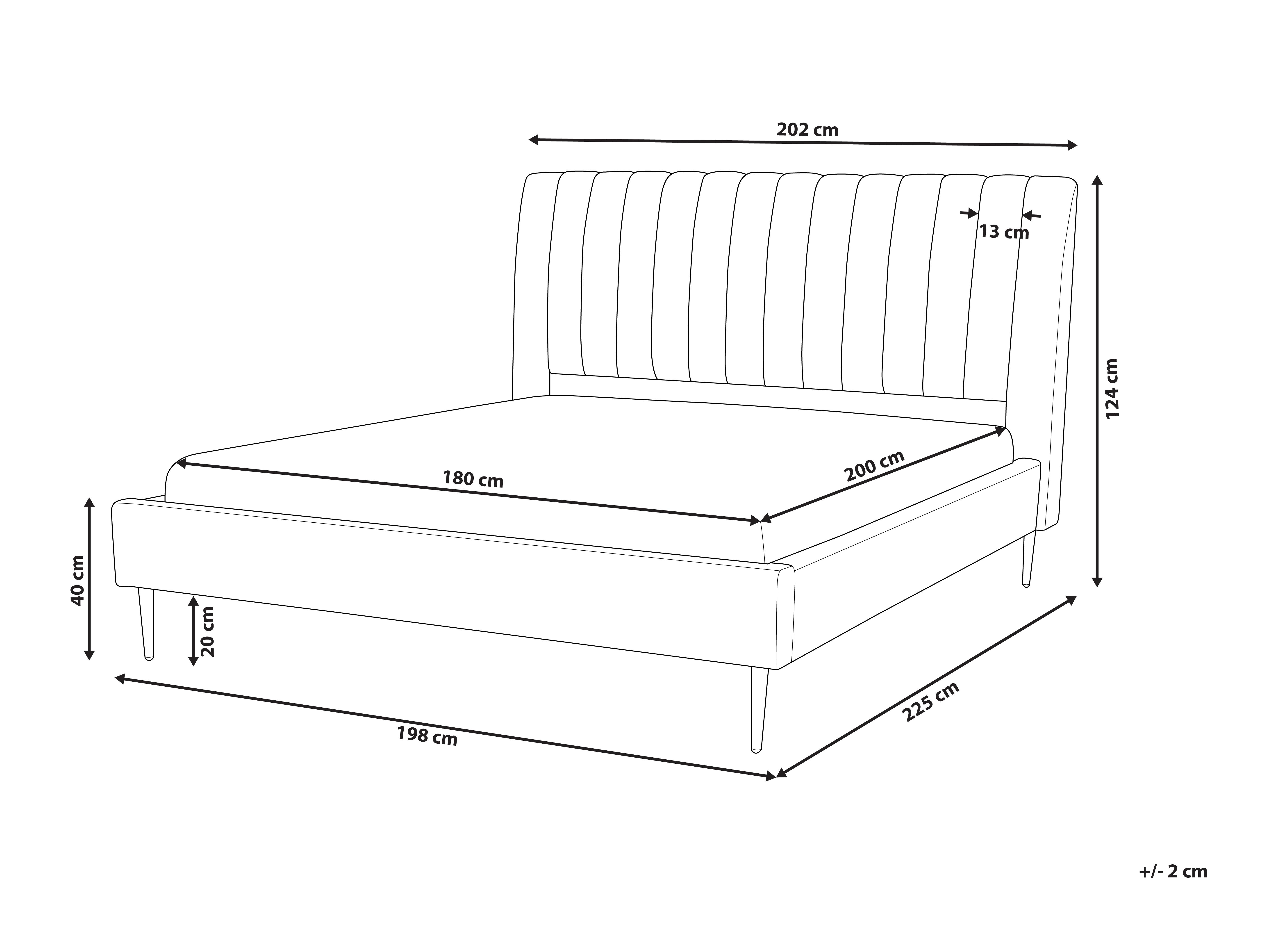 Bed Fluweel MARVILLE 180 x 200 cm Marineblauw