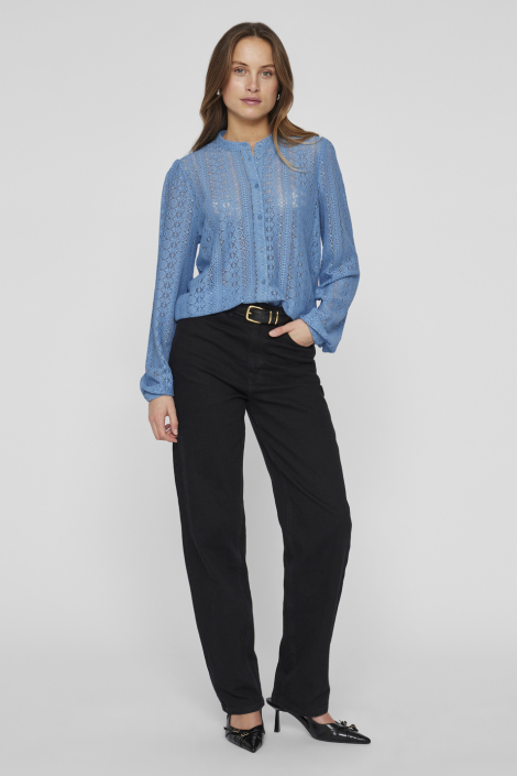 Vila blauwe dames blouse
