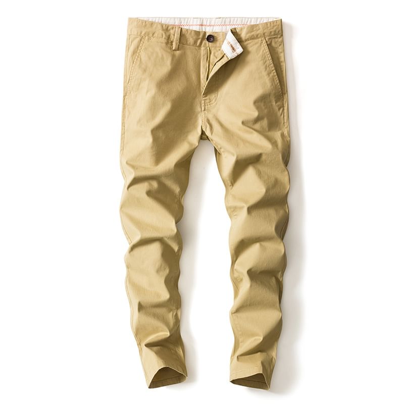 Denimic - Mid Rise Plain Cropped Tapered Pants