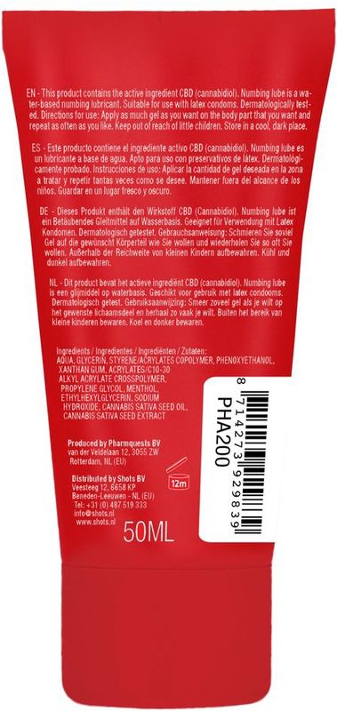 Original CBD - Glijmiddel - 50 ml - Numbing Lubricant