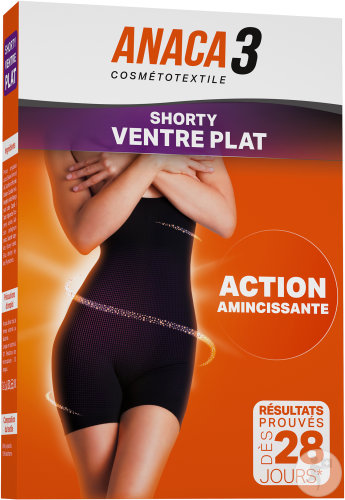 Anaca 3 Shorty Ventre Plat Action Amincissante Taille S/M 1 Pièce
