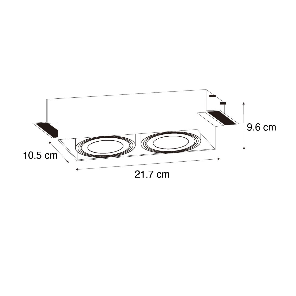 Set van 6 inbouwspots wit GU10 70mm 2-lichts trimless - Oneon