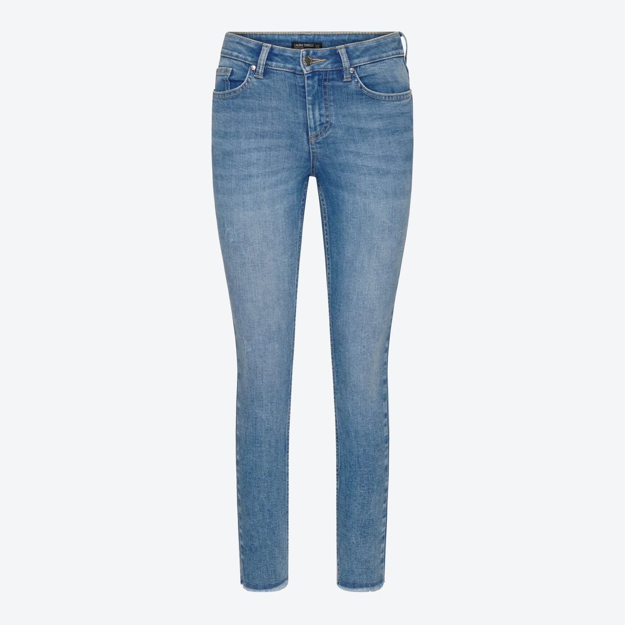 Damen-Jeans mit offener Saumkante