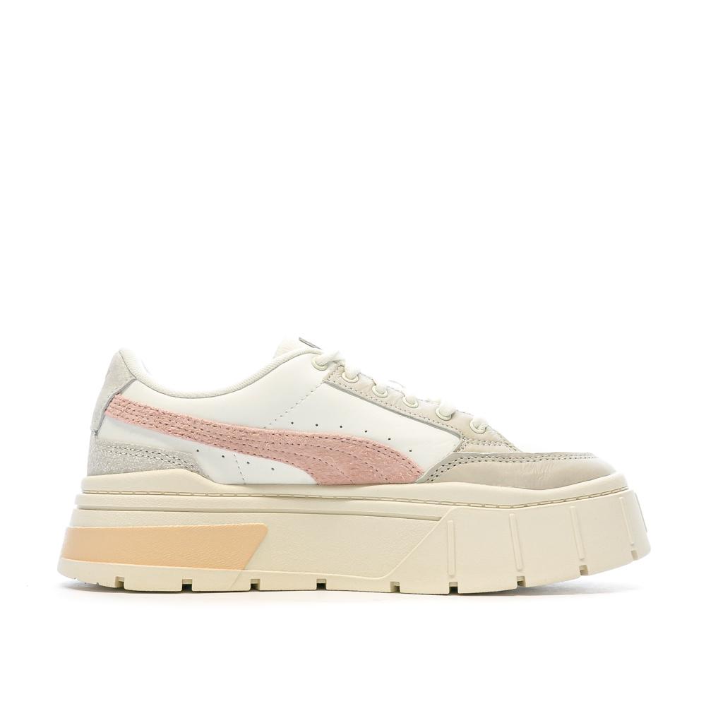 Puma Baskets Blanche/Écru Femme Puma Mayze Stack Thrifted