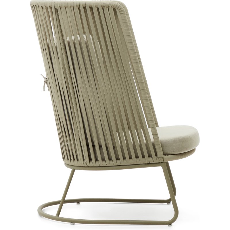 Fauteuil d'extérieur avec dossier haut Saconca et en acier galvanisé vert