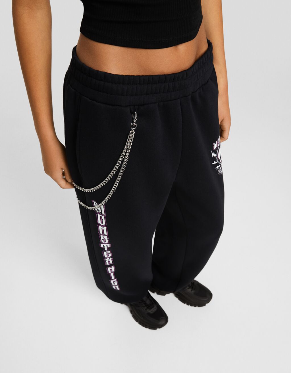 Calça de moletom de pelúcia Monster High com detalhe de corrente