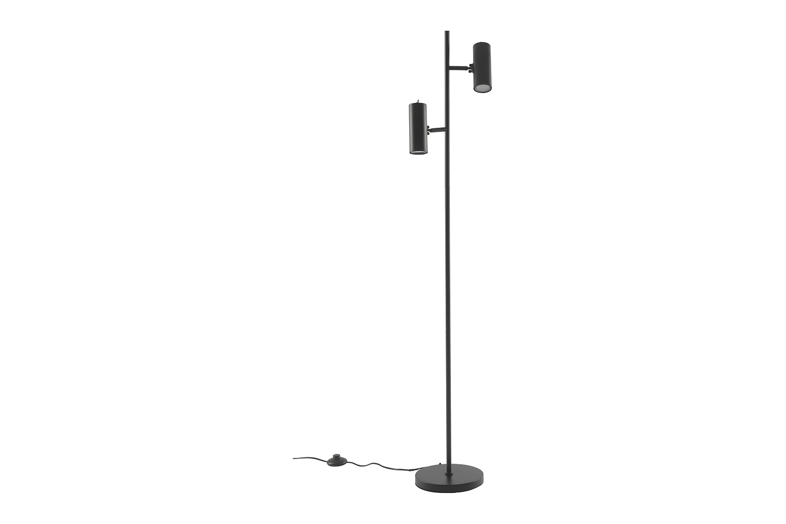 Tube gulvlampe Dobbel gulvlampe H145 cm med bryter på hode.