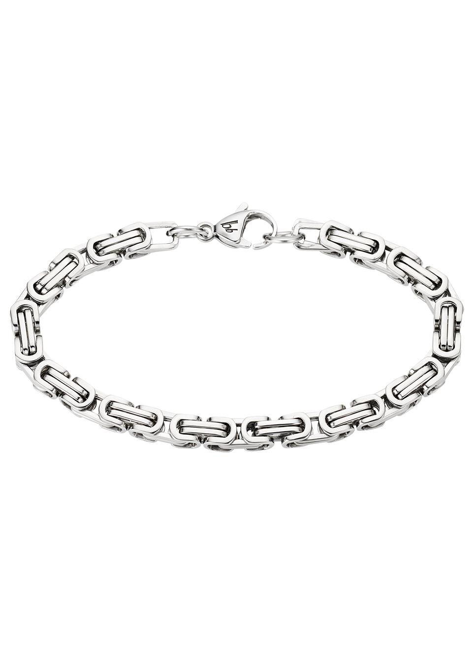 Bruno Banani Edelstahlarmband »Schmuck Geschenk Armkette Königskette 4-Kant-Optik Silber«