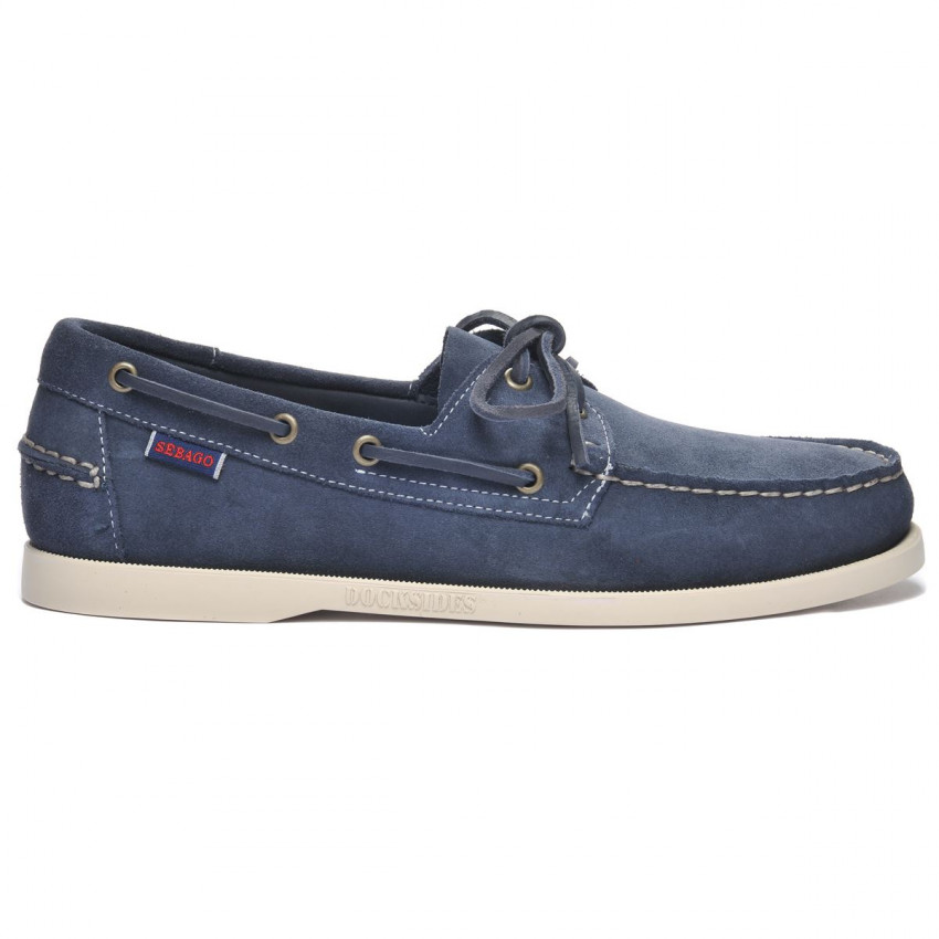 DOCKSIDES PORTLAND FLESH OUT Blue Navy-Chaussures bateau pour homme en suede Portland