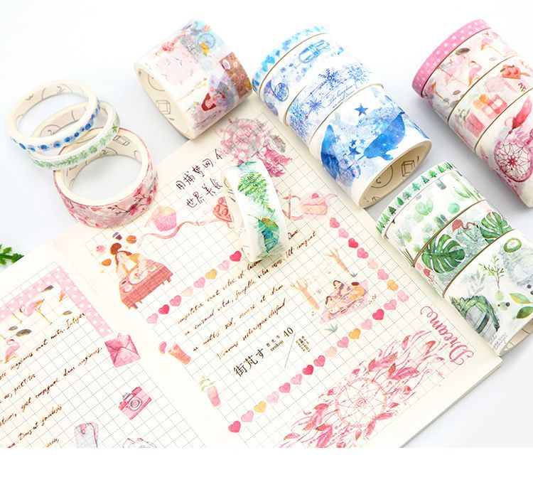 Jun's Journal - Set van 8: Afplaktape met print