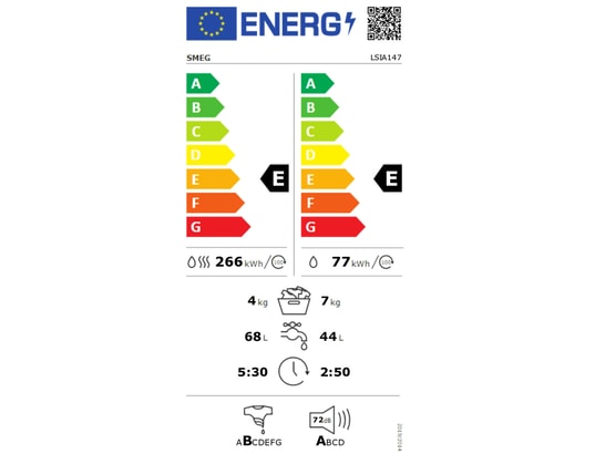 SMEG - Lave linge sechant encastrable LSIA147, 7 - 4 kgs, 1400 tr/mn