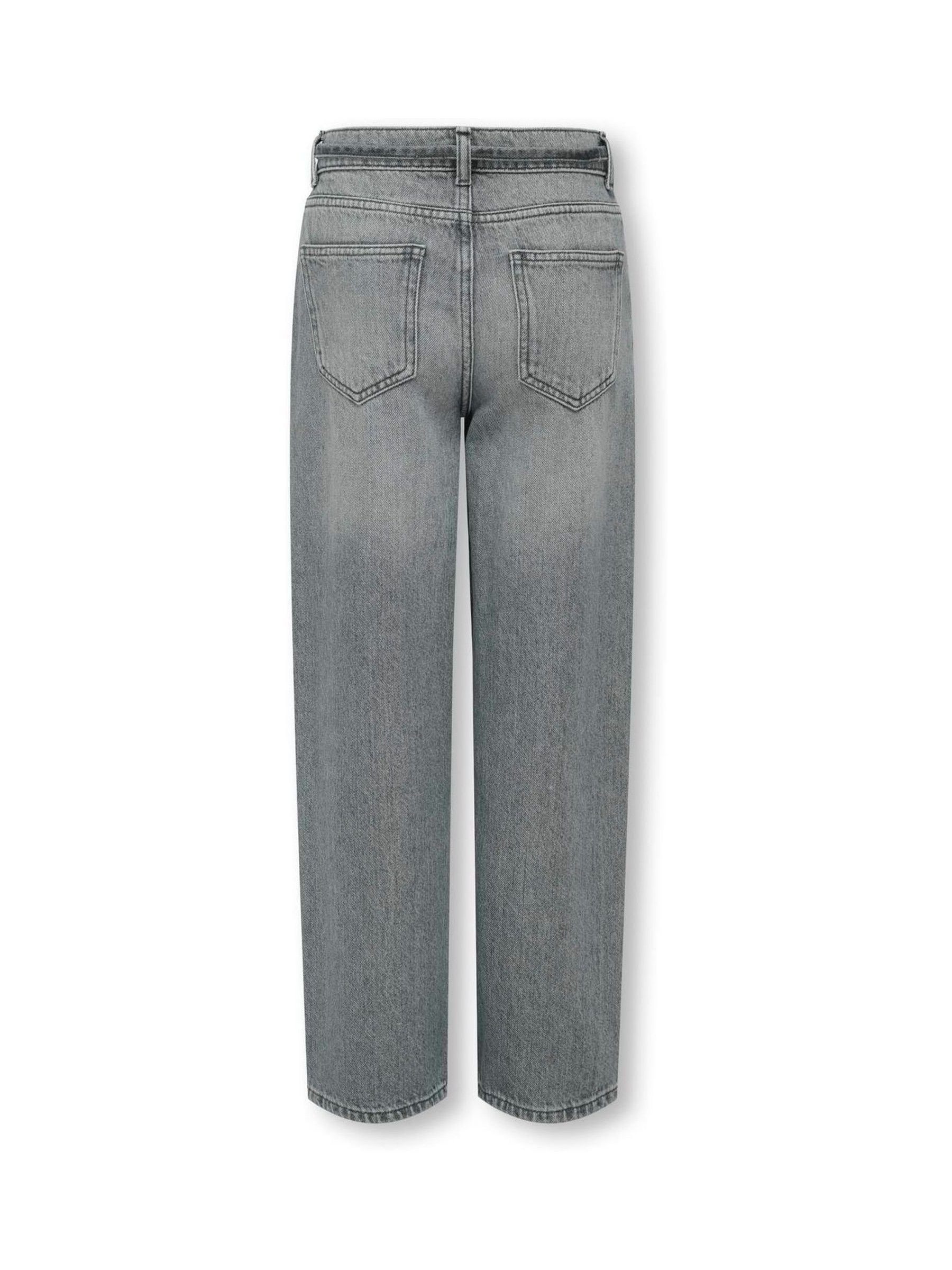 ONLY KIDS Grey Gianna Tie Waist Straight Fit Jeans