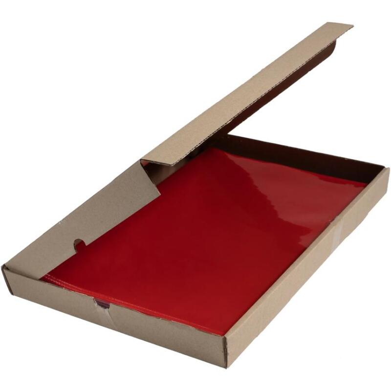 Etui carton de 100 pochettes coin PVC lisse haute résistance 13/100e - A4 - Rouge