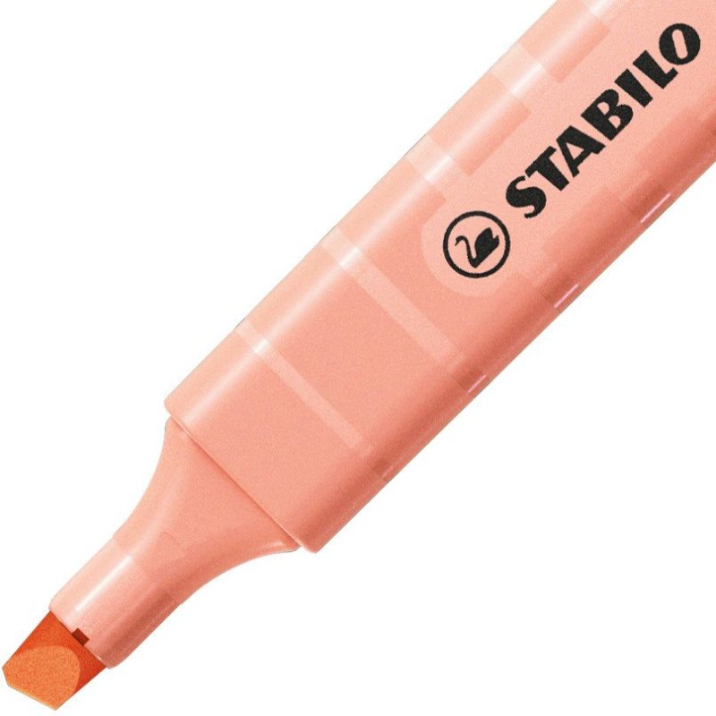 Surligneur stabilo swing cool pastel modèle de poche avec agrafe tracé 1/4mm coloris teint de pêche