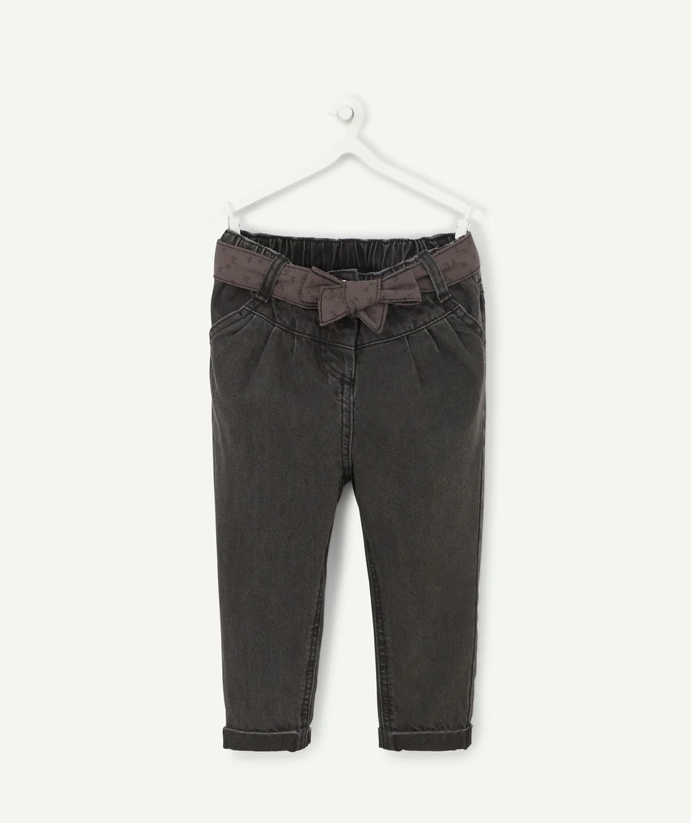PANTALON SAROUEL NOIR LESS WATER AVEC CEINTURE BÉBÉ FILLE