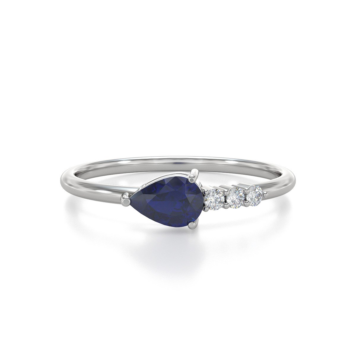 Bague ADEN Saphir et diamants sur Argent 925 1.176grs