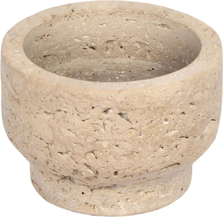 Uyuni Travertine Candleholder pillar/tea light, Desert beige, 8x5 Desert beige