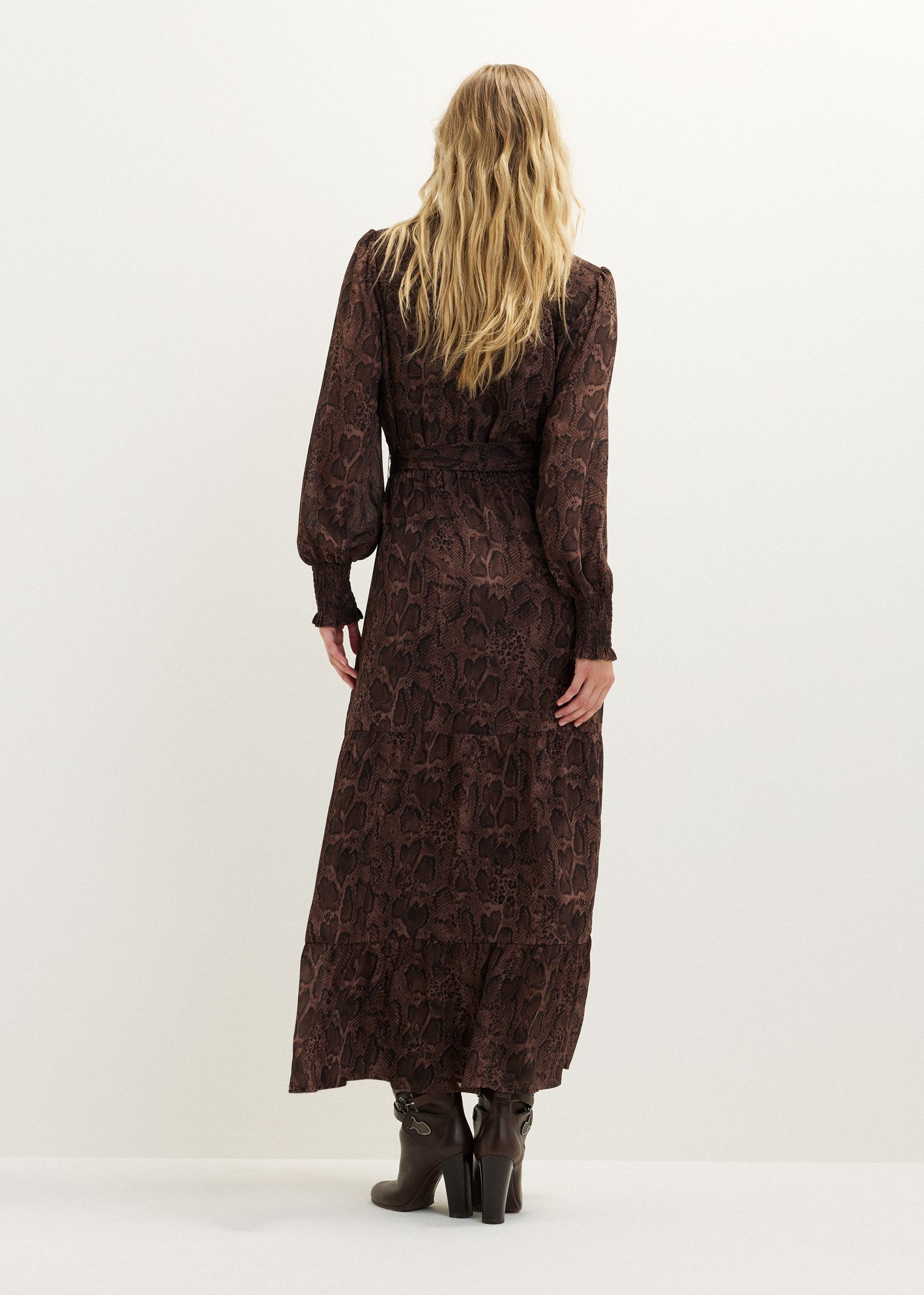 Maxi jurk met slangenprint