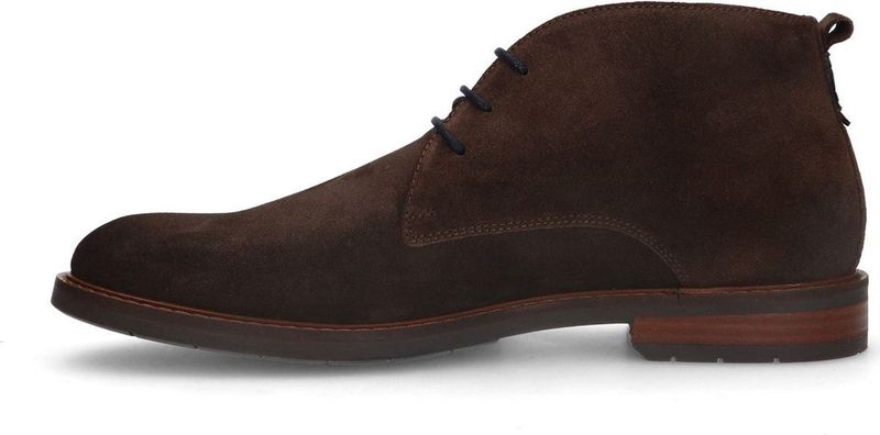 Van Lier - Heren - Bruine Suède Veterboots - Suède - Platte Hak 2 cm