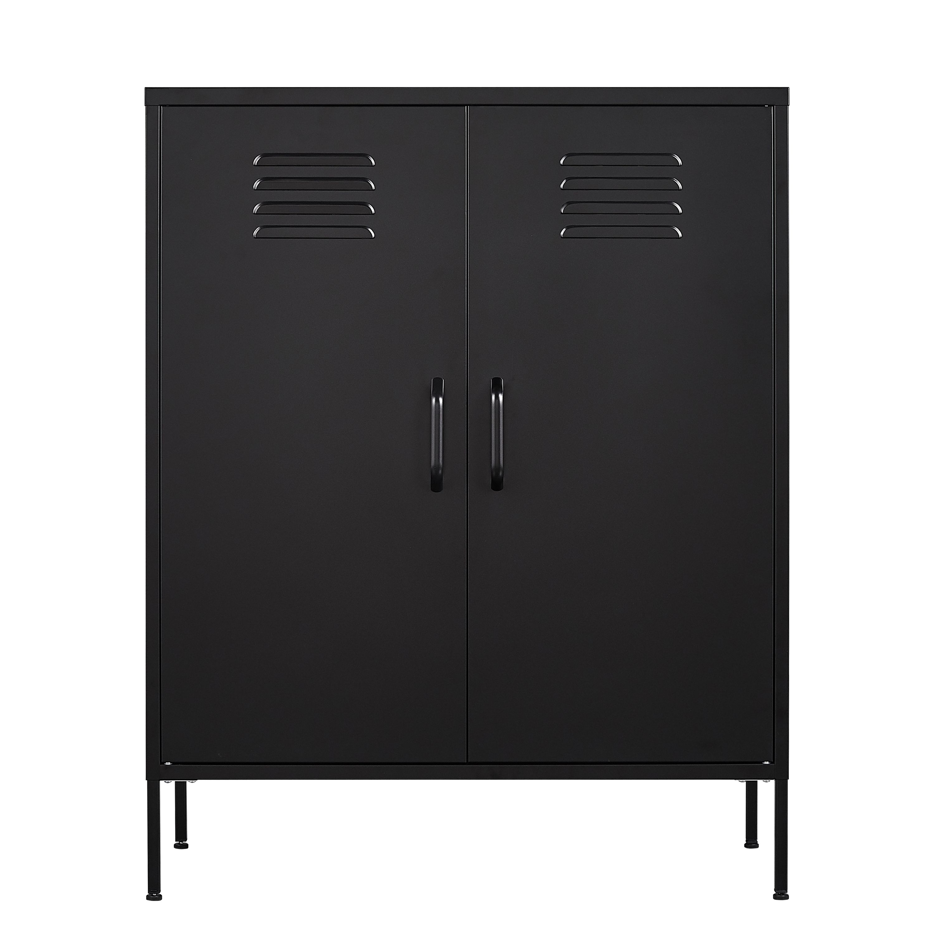 Kommode Metall KLAUS 80 x 101 cm schwarz