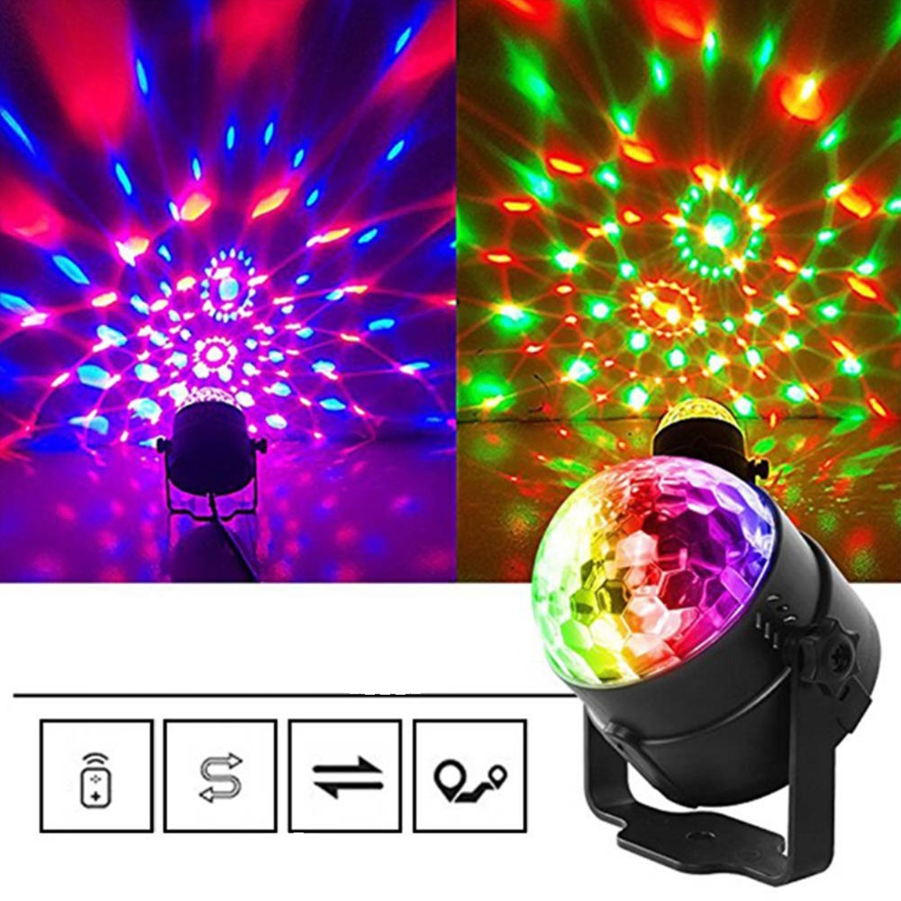Soundgesteuerte 6W LED Discokugel Multicolor Partylicht mit Fernbedienung (RGB Farben)
