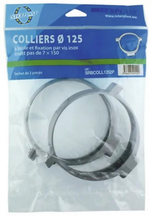 Lot de 2 colliers à bride ø125 mm Interplast