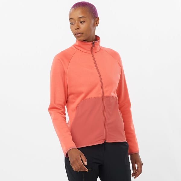 Veste polaire SALOMON SNTIAL WARM FZ MID W MINERAL RED/FADED R