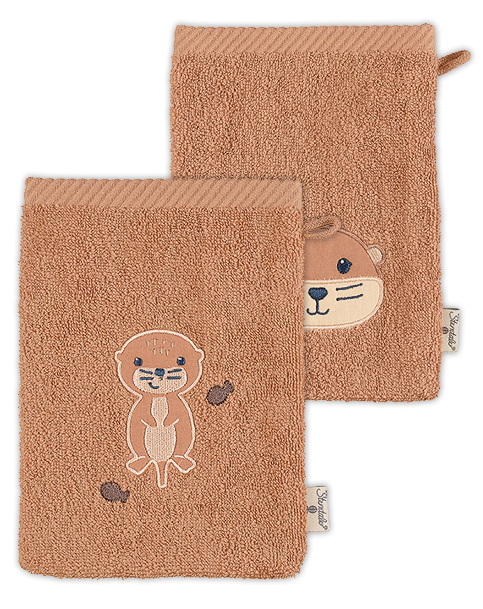Waschhandschuh OTTI OTTER 2er Set in braun