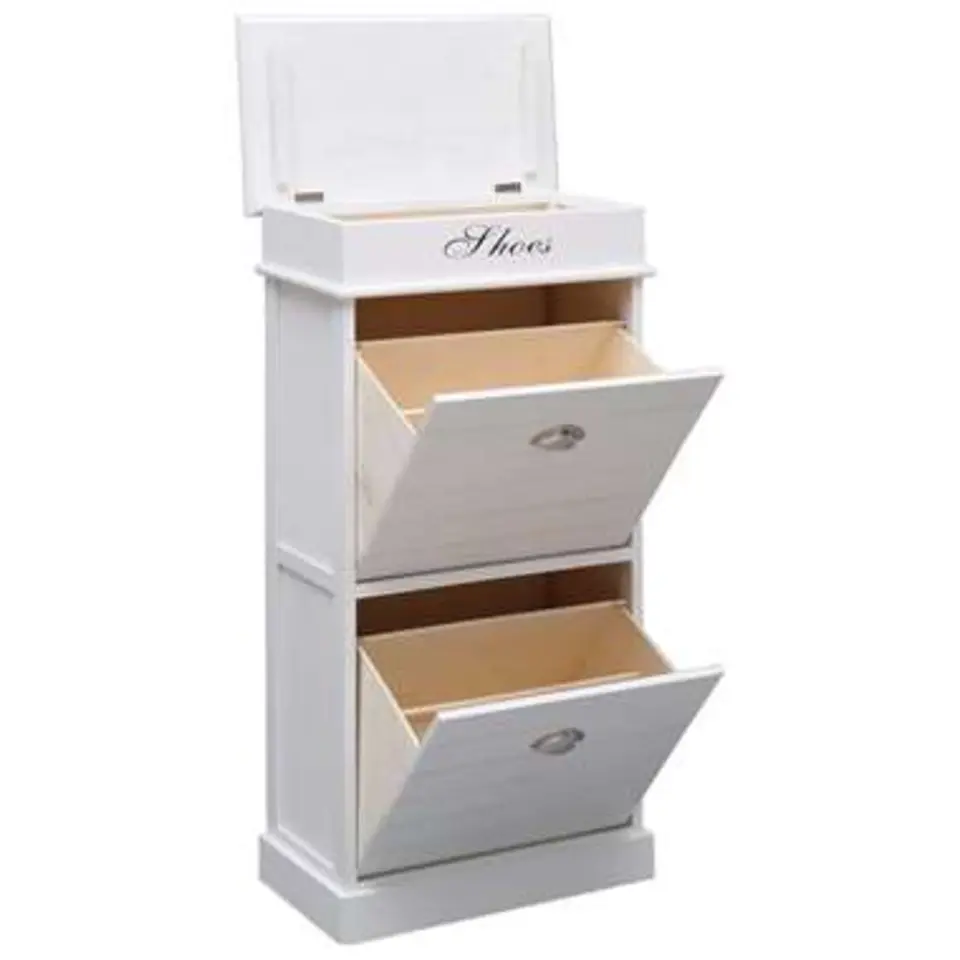 vidaXL - Schoenenkast - Wit - Hout